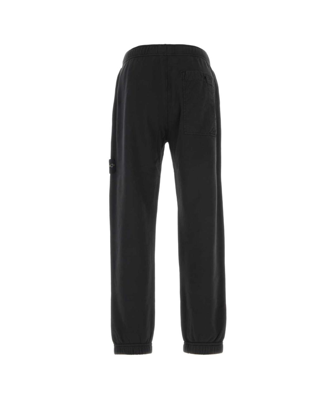 STONE ISLAND Черные хлопковые повседневные брюки, фото 2