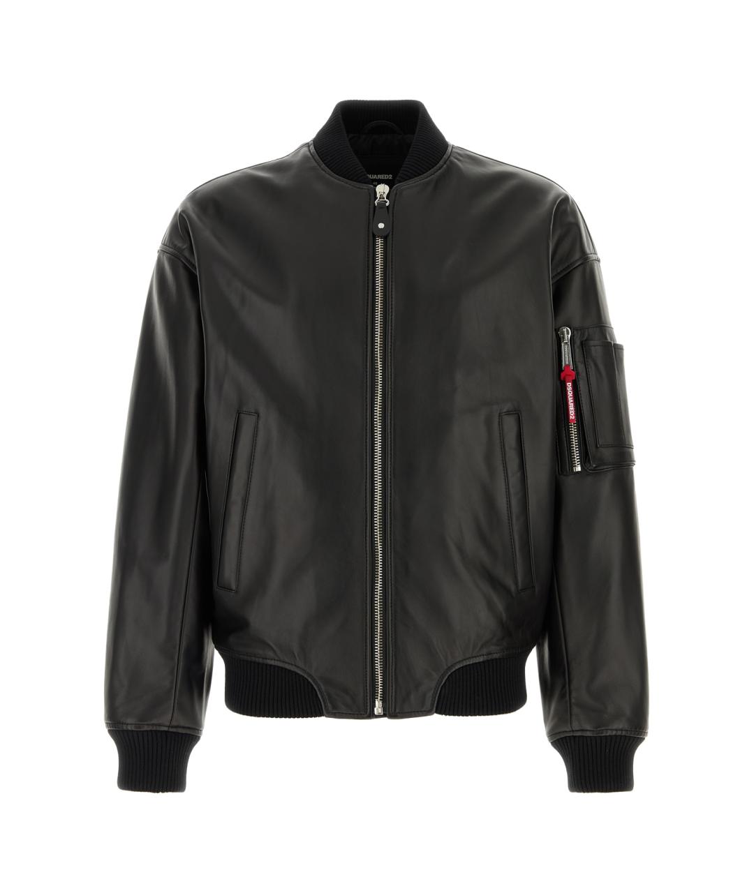 DSQUARED2 Черная кожаная куртка, фото 1