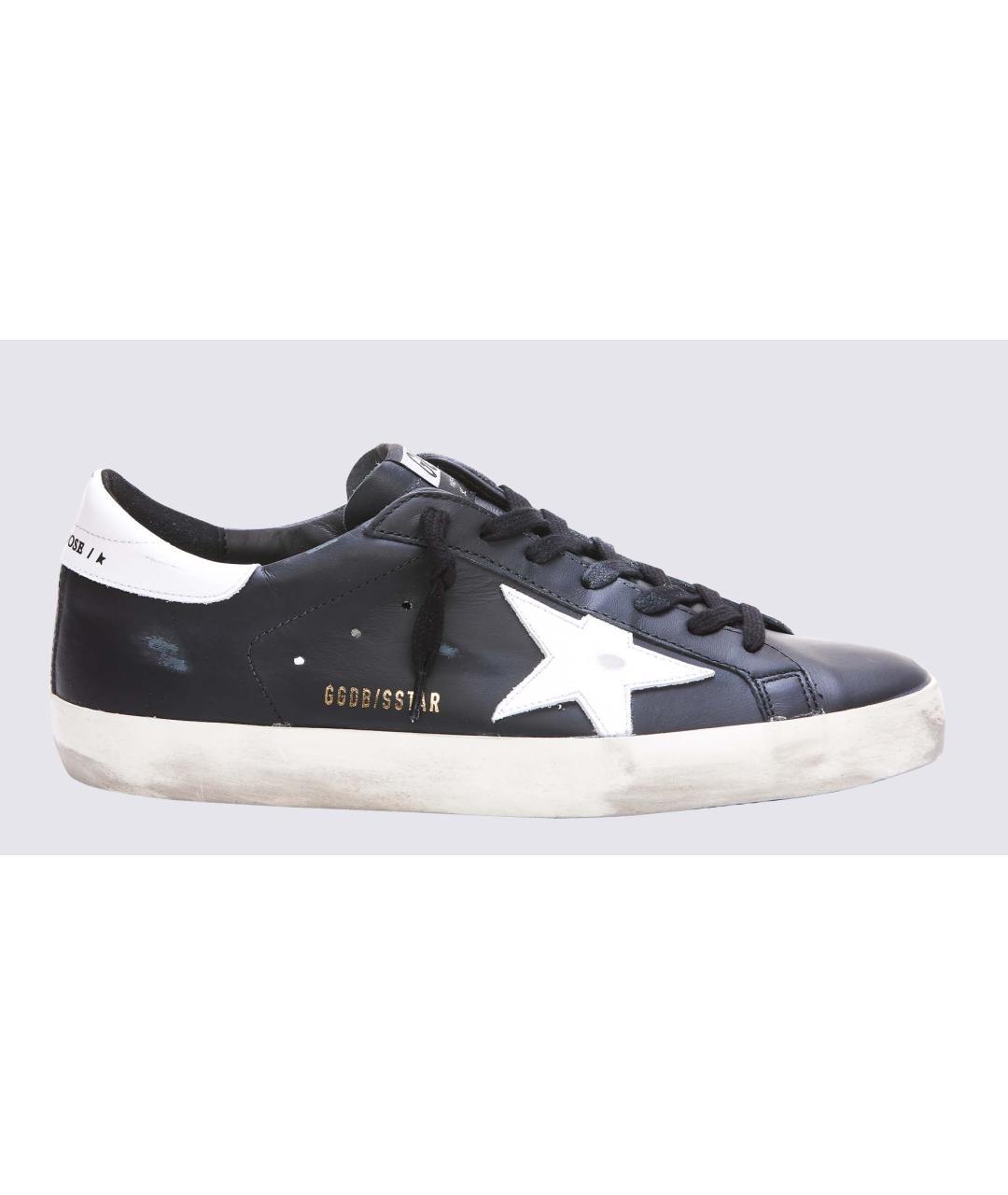 GOLDEN GOOSE DELUXE BRAND Черные кожаные низкие кроссовки / кеды, фото 3