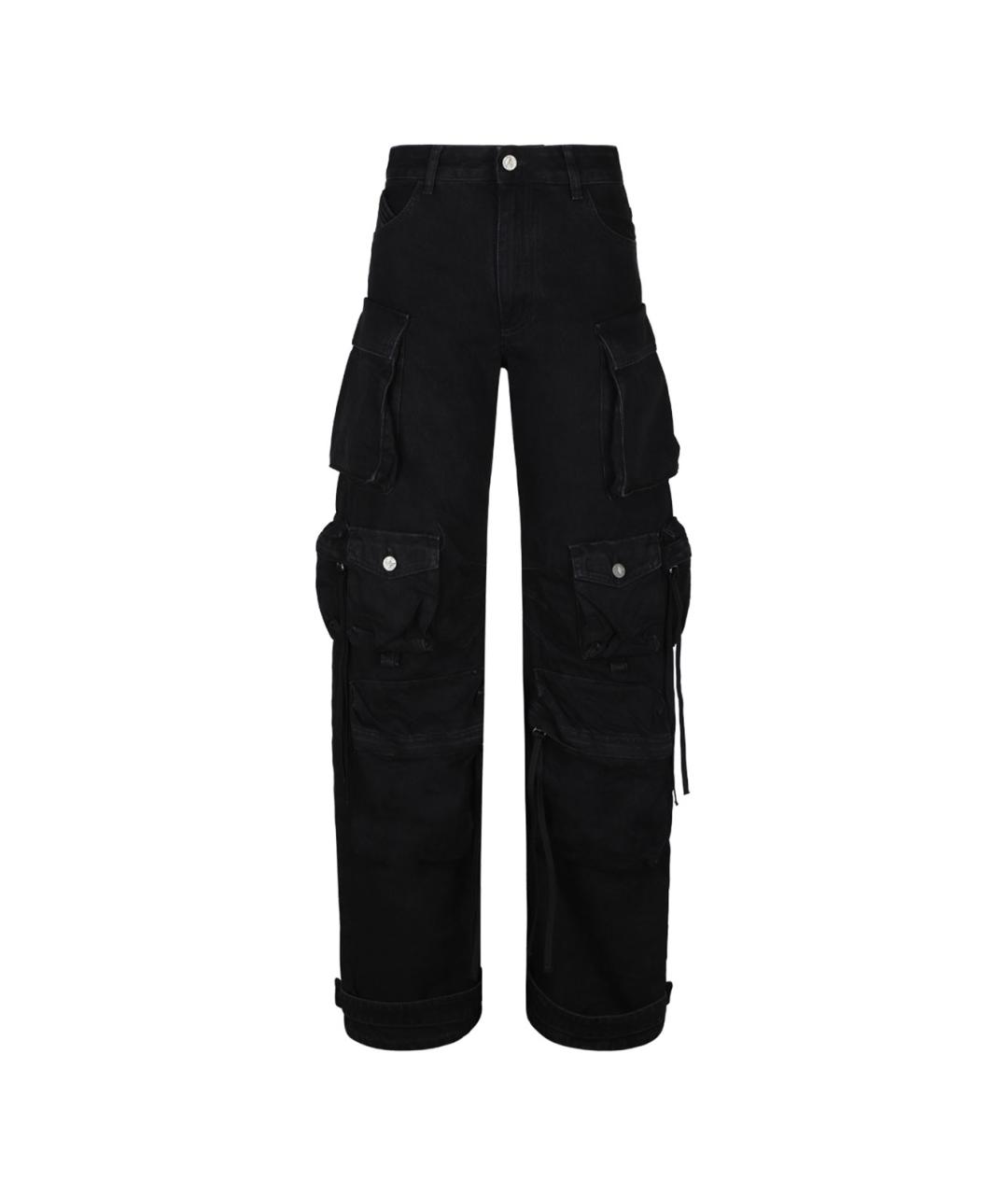 THE ATTICO Черные хлопковые прямые джинсы, фото 1