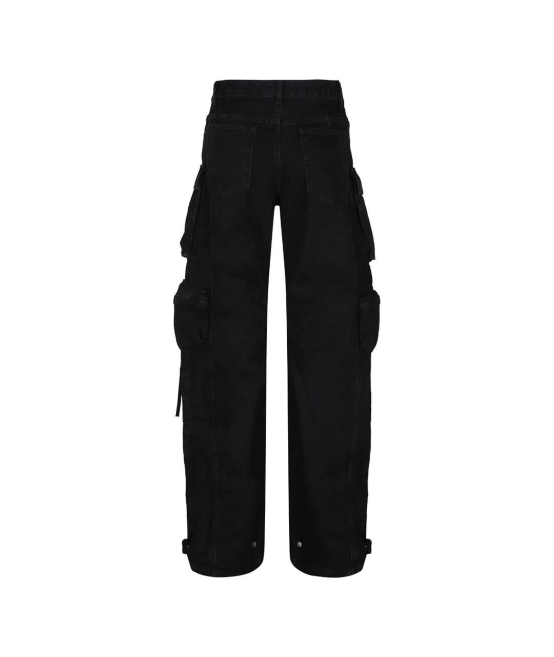 THE ATTICO Черные хлопковые прямые джинсы, фото 2