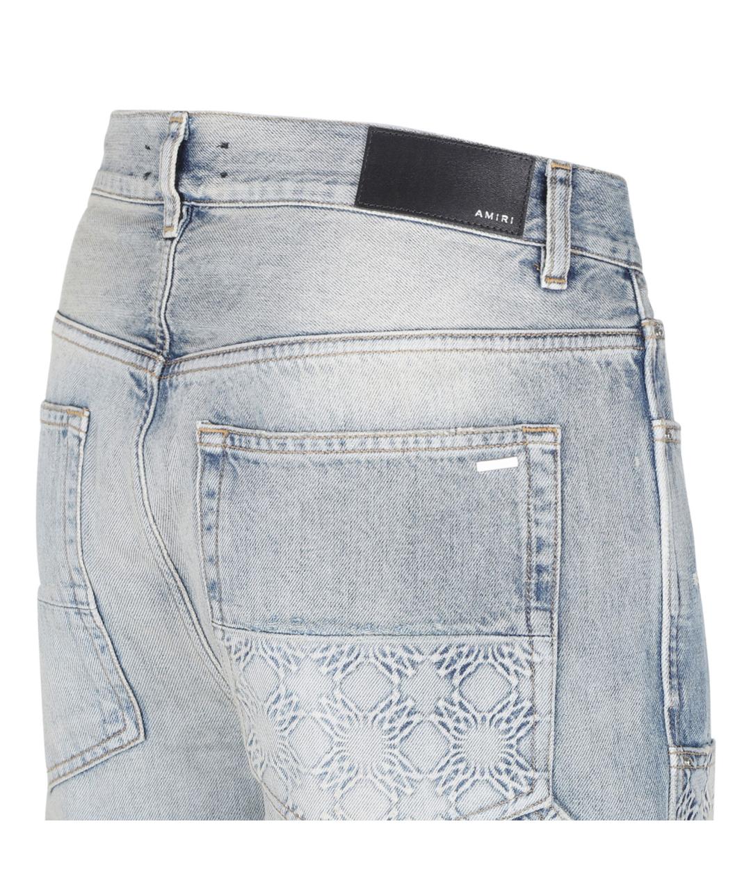 AMIRI Голубые хлопковые прямые джинсы, фото 4