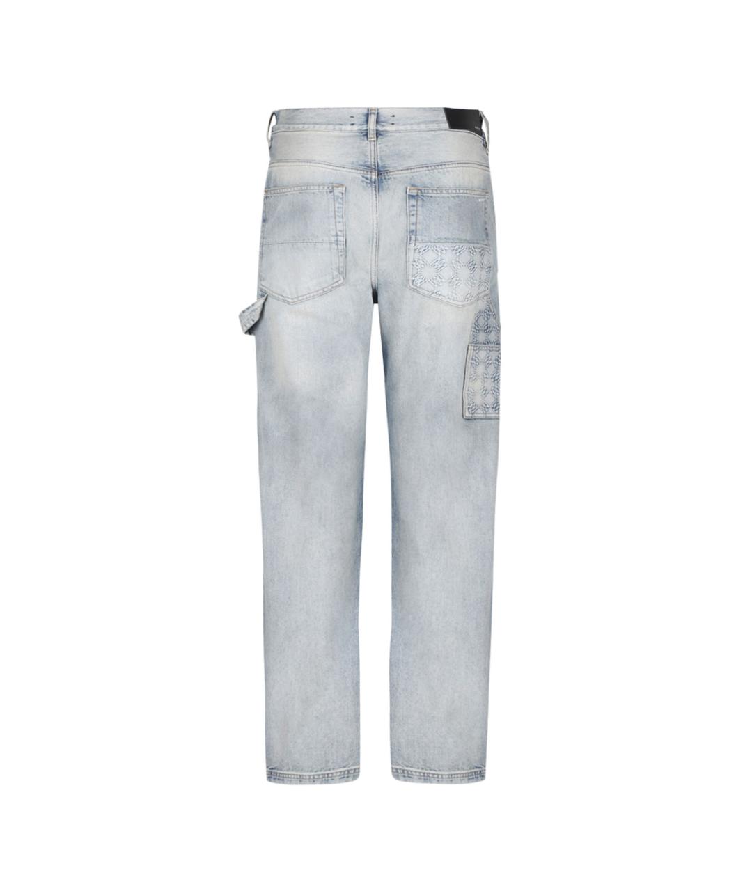 AMIRI Голубые хлопковые прямые джинсы, фото 2