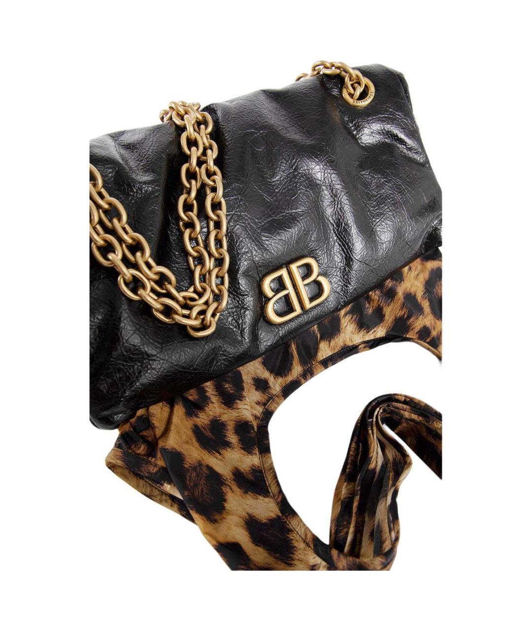 BALENCIAGA Черная кожаная сумка через плечо, фото 6