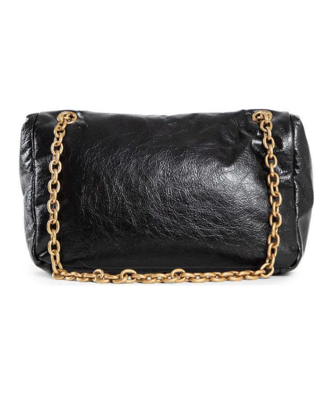 BALENCIAGA Черная кожаная сумка через плечо, фото 3