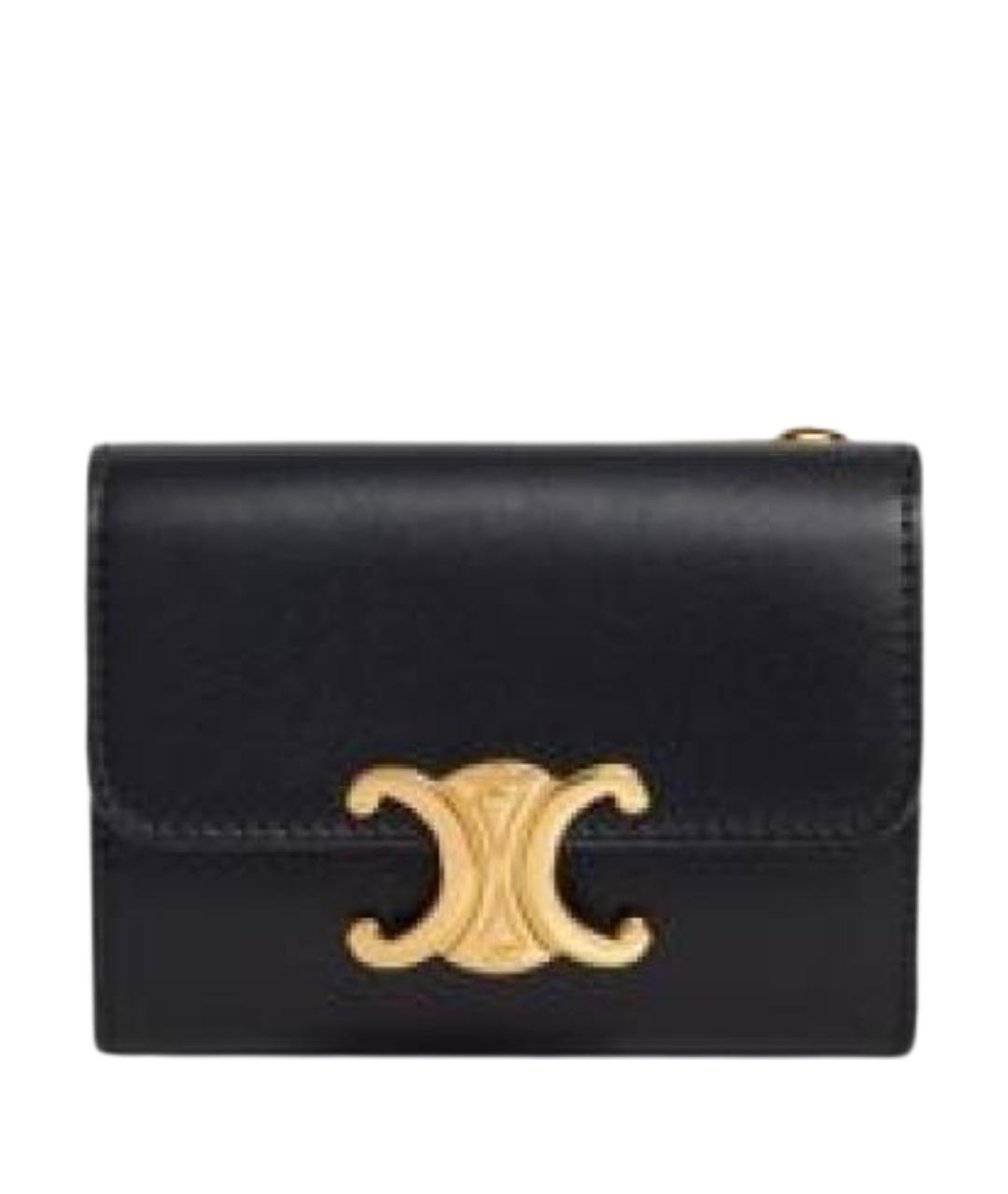 CELINE Черный кожаный кошелек, фото 1