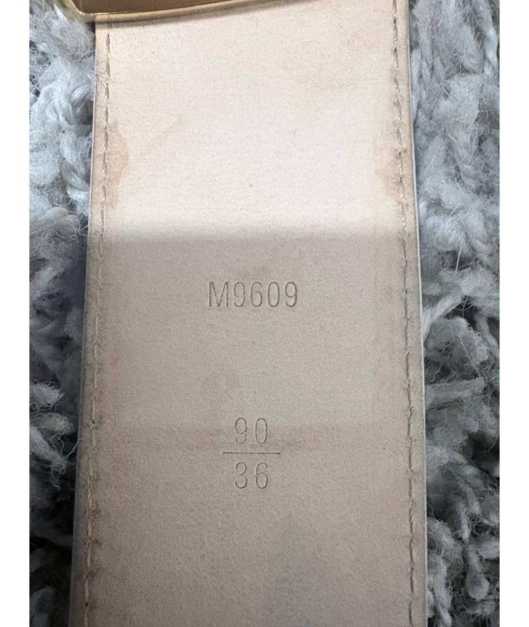 LOUIS VUITTON Белый кожаный ремень, фото 6