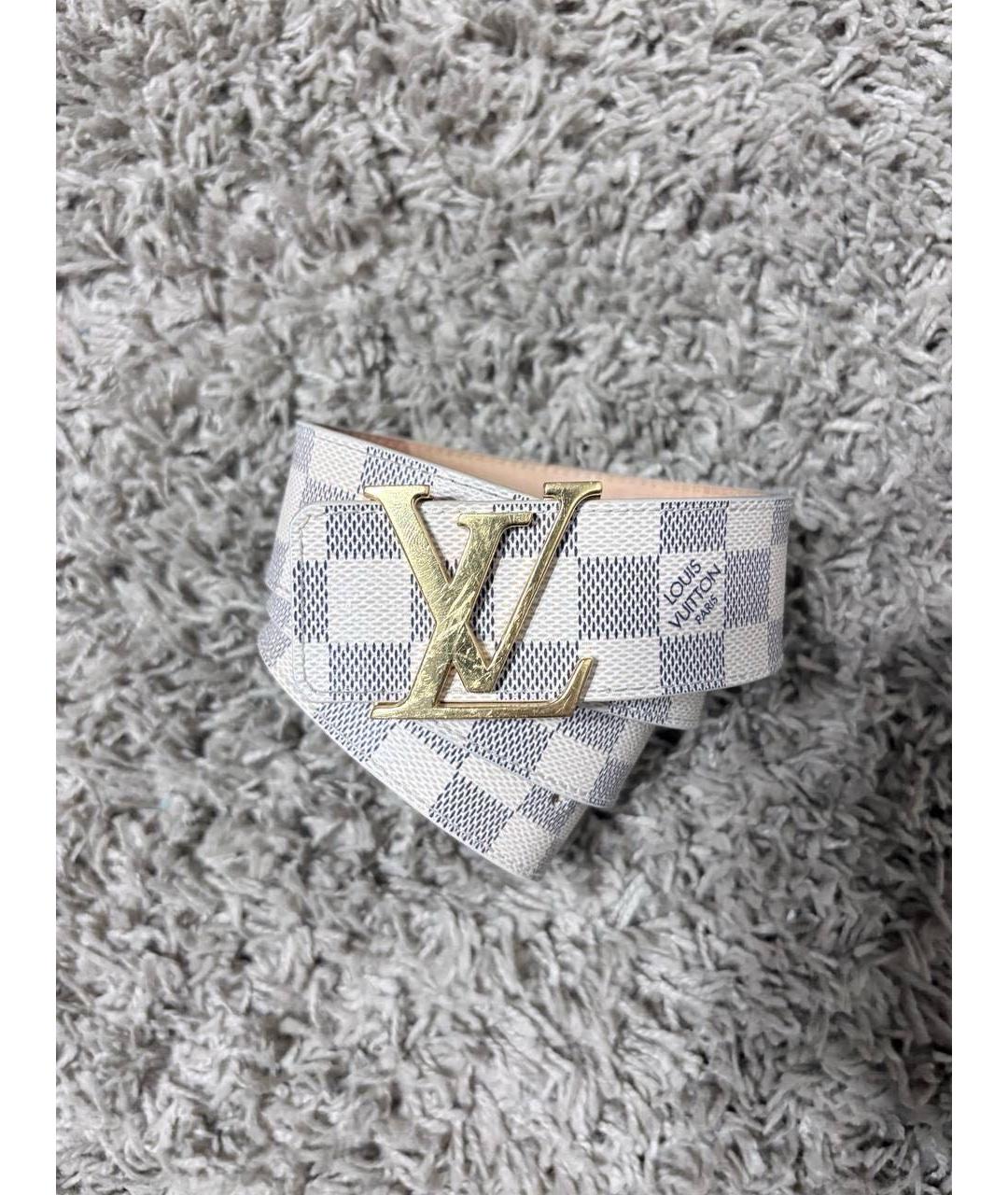 LOUIS VUITTON Белый кожаный ремень, фото 7