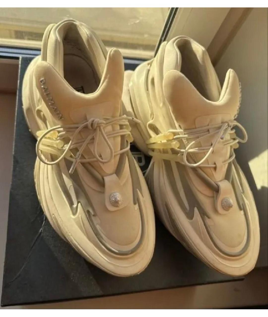 BALMAIN Серые текстильные кроссовки, фото 4