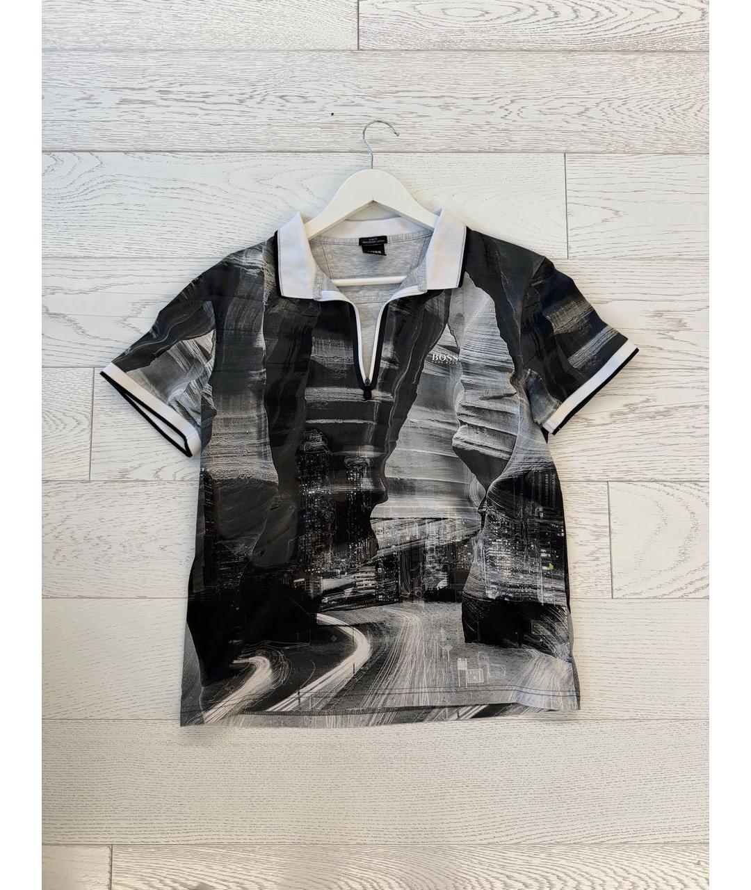 HUGO BOSS Черное хлопковое поло с коротким рукавом, фото 7