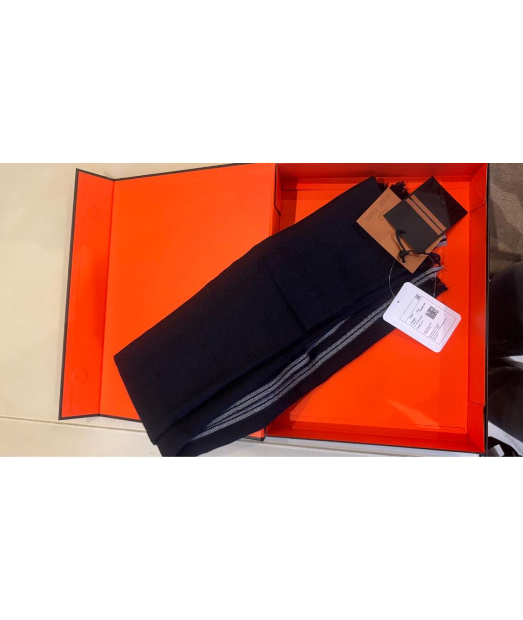 ZEGNA Темно-синий шарф, фото 4