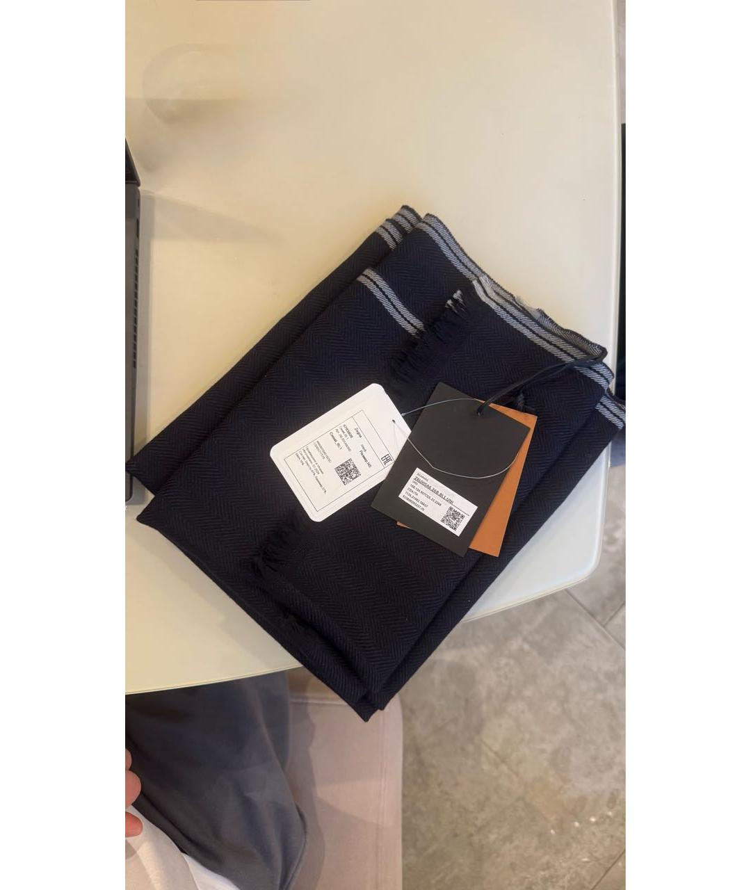 ZEGNA Темно-синий шарф, фото 6