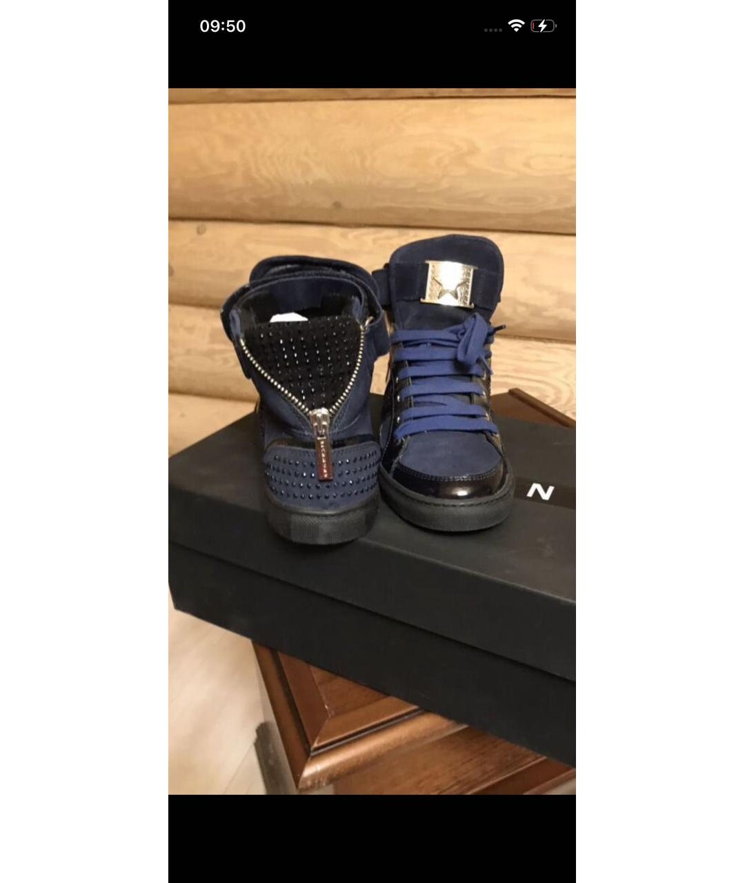 JOHN RICHMOND Синие замшевые кроссовки, фото 2