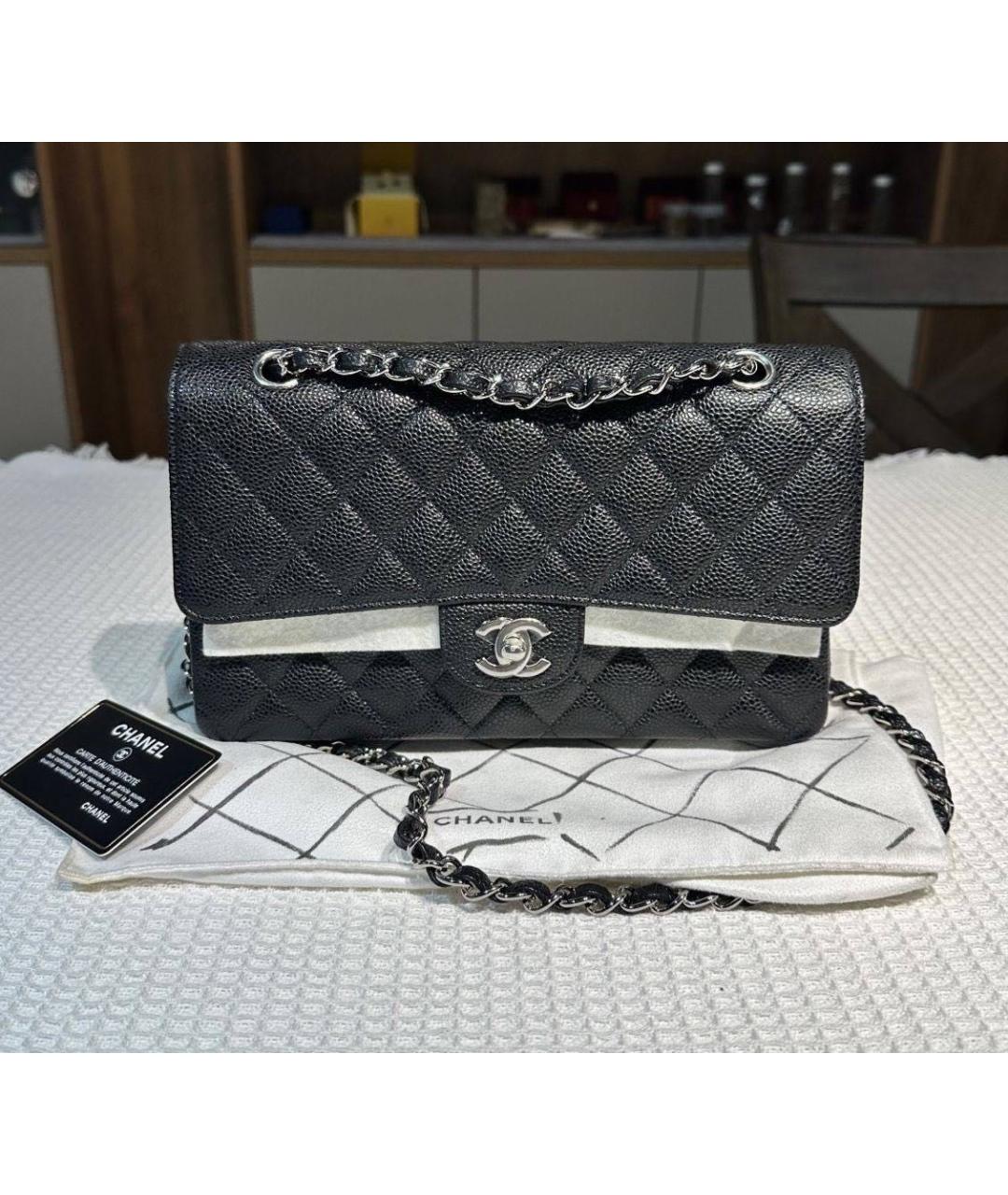 CHANEL Черная кожаная сумка через плечо, фото 3