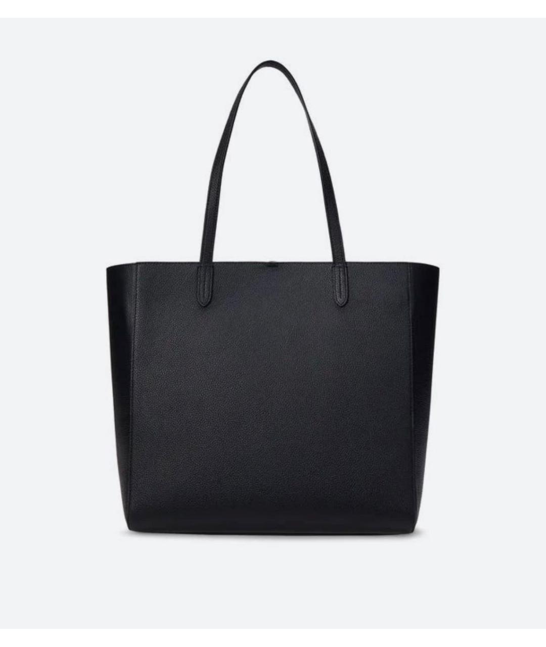 RALPH LAUREN Черная кожаная сумка тоут, фото 2