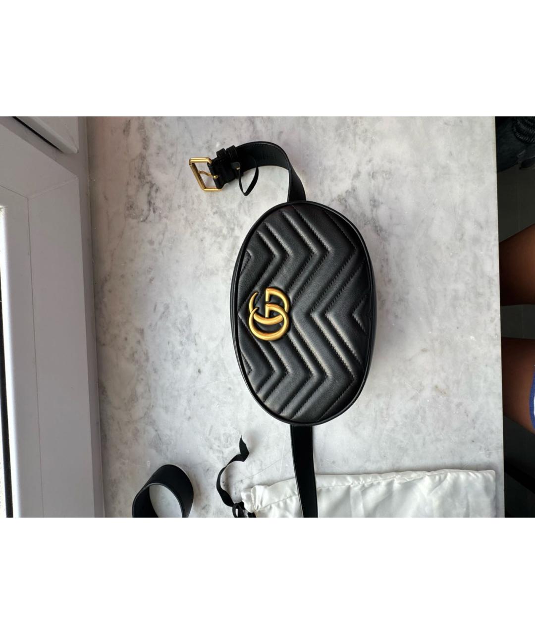 GUCCI Черная кожаная поясная сумка, фото 7