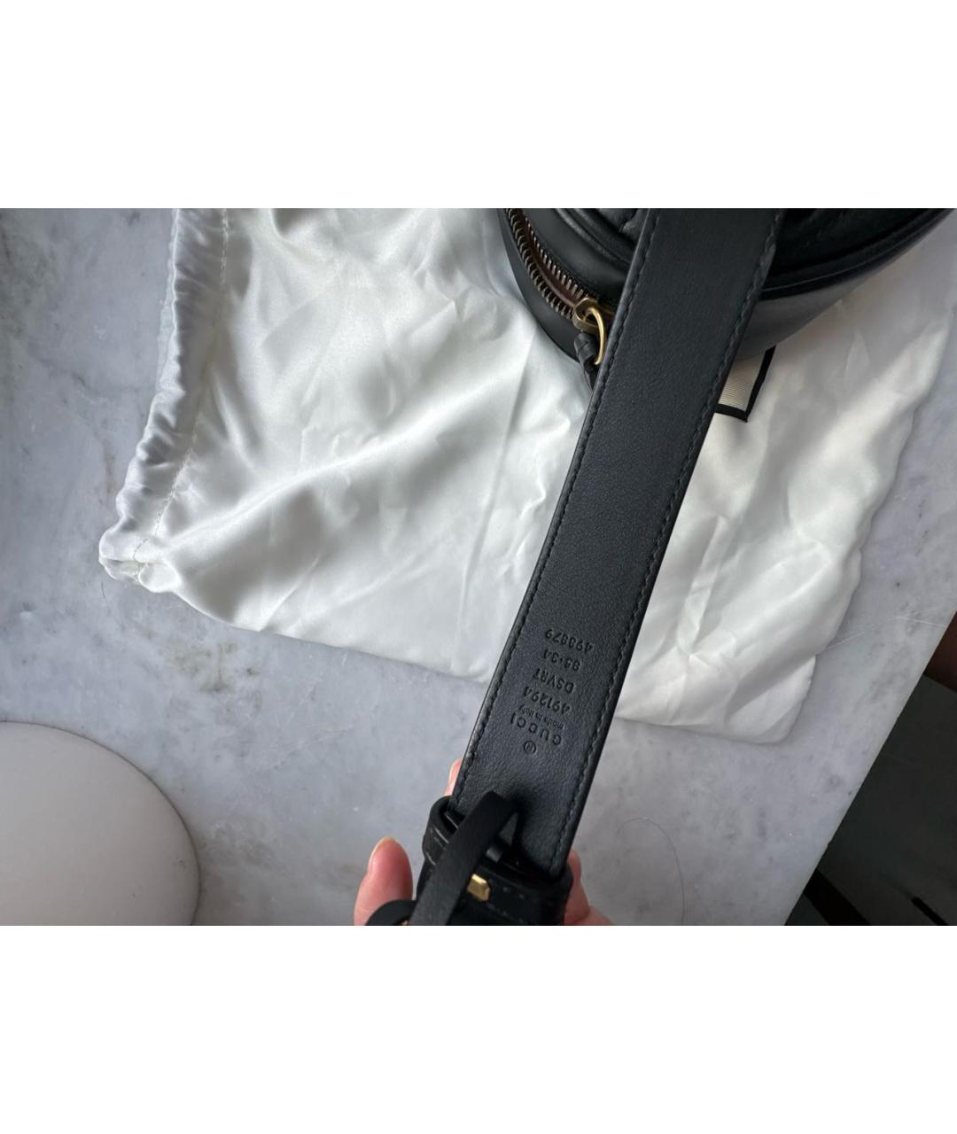 GUCCI Черная кожаная поясная сумка, фото 5