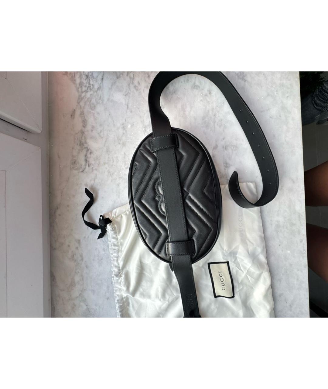 GUCCI Черная кожаная поясная сумка, фото 3