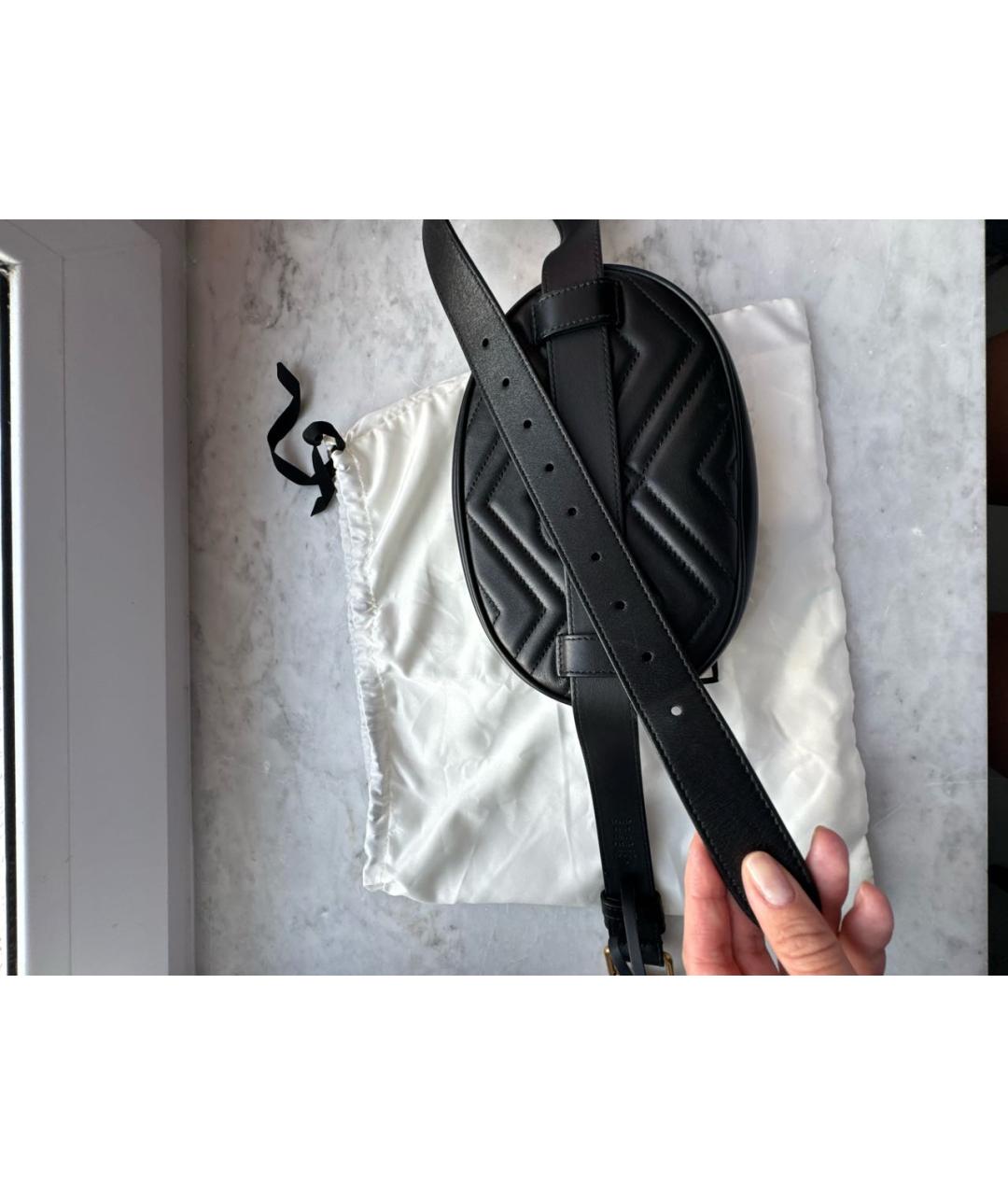 GUCCI Черная кожаная поясная сумка, фото 6