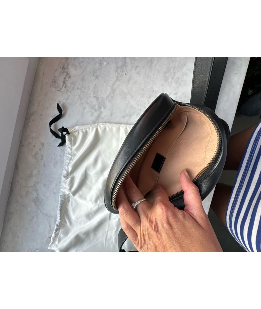 GUCCI Черная кожаная поясная сумка, фото 4