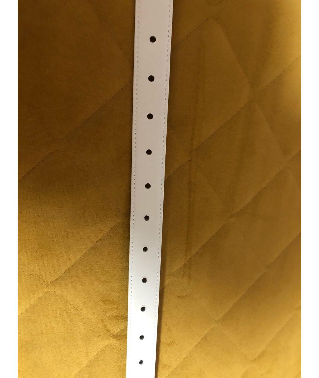 CELINE Белый кожаный ремень, фото 5