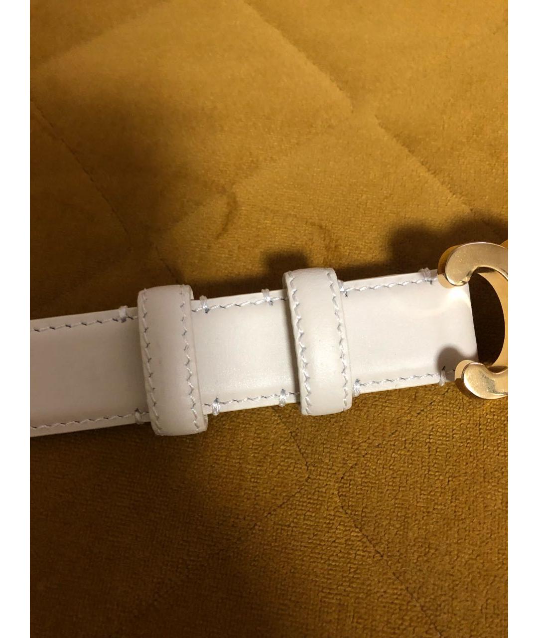 CELINE Белый кожаный ремень, фото 6