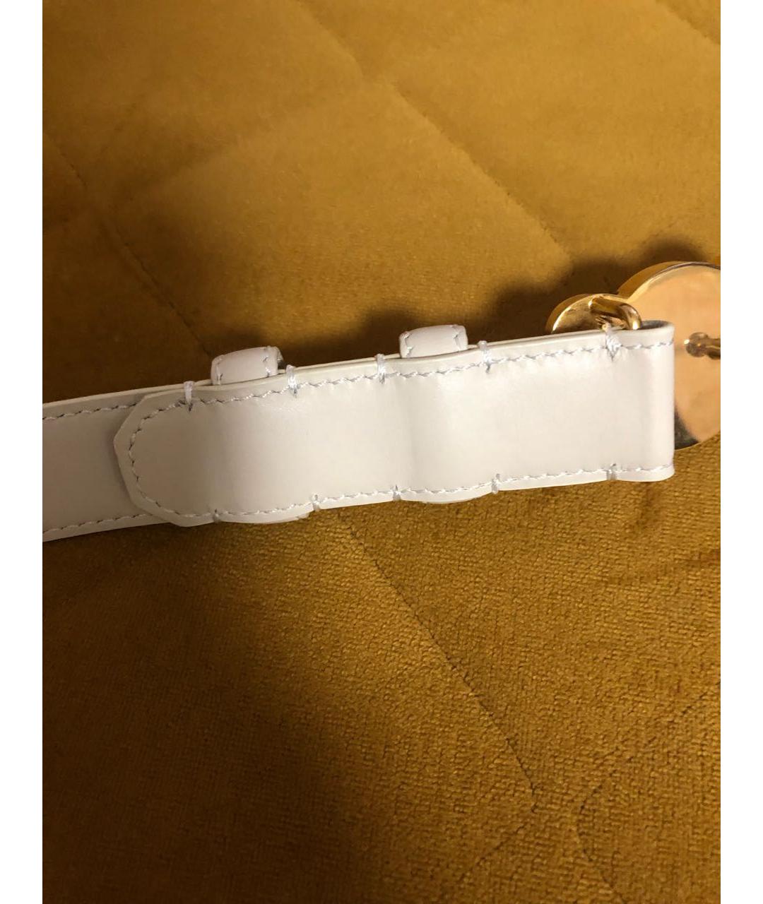 CELINE Белый кожаный ремень, фото 7