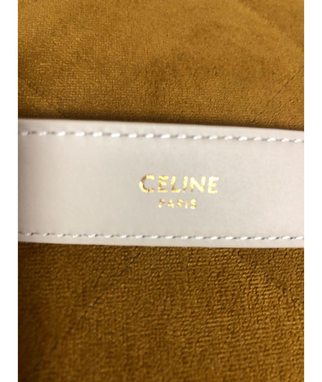 CELINE Белый кожаный ремень, фото 3