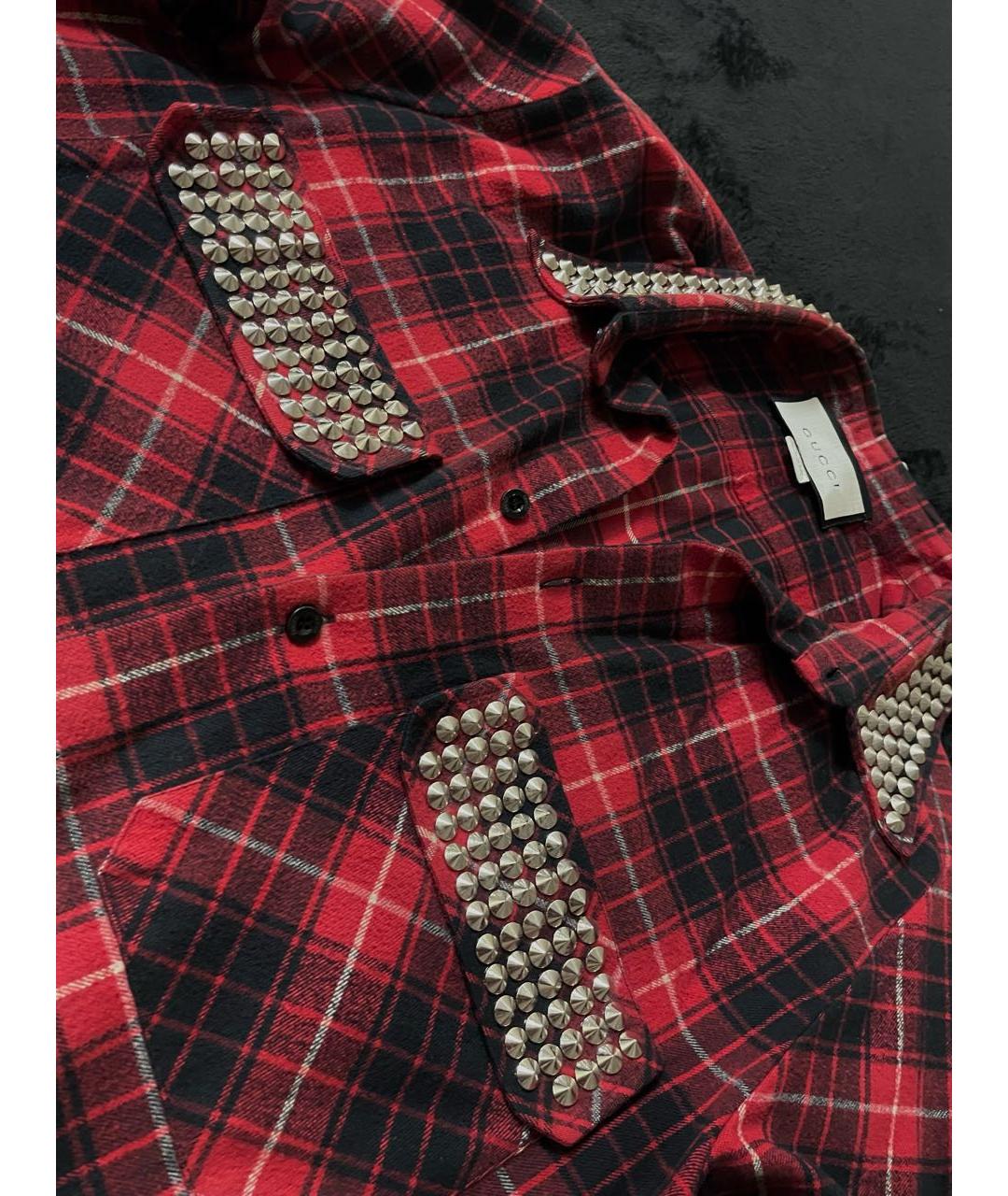 GUCCI Красная льняная классическая рубашка, фото 3