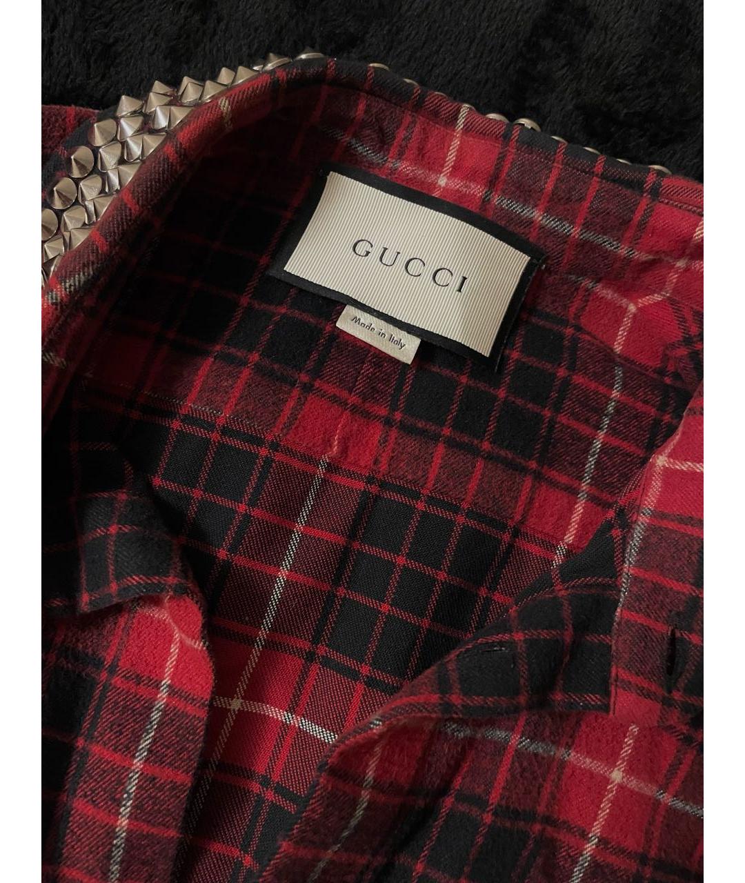 GUCCI Красная льняная классическая рубашка, фото 4