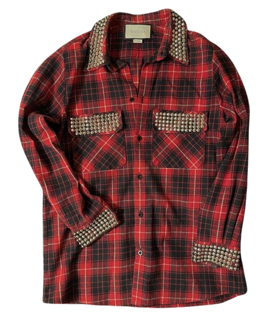 GUCCI Красная льняная классическая рубашка, фото 1