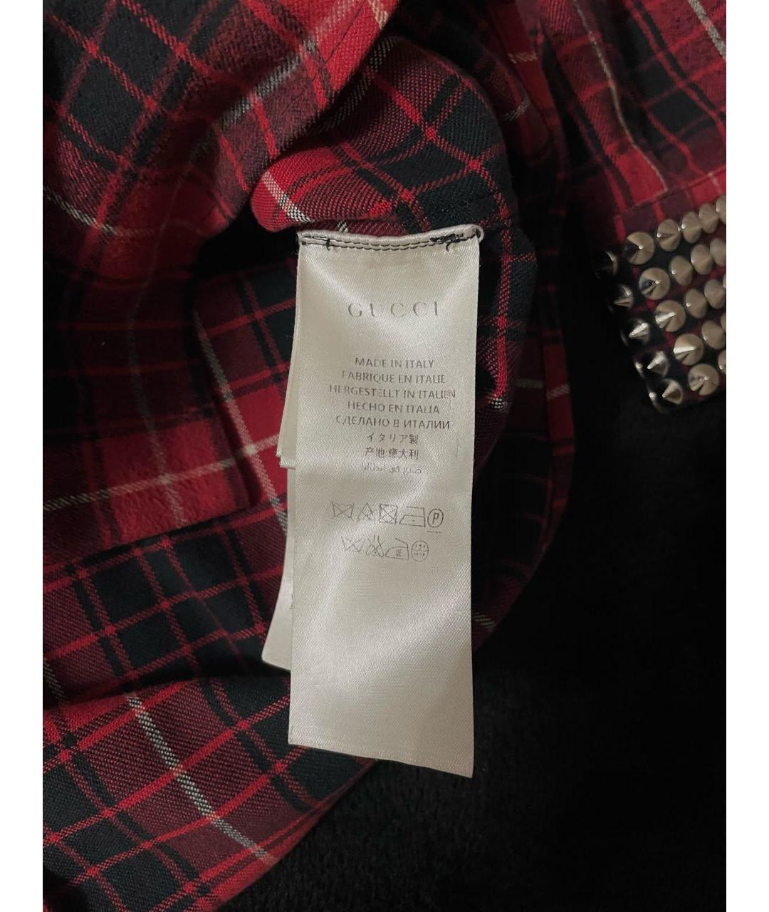 GUCCI Красная льняная классическая рубашка, фото 5