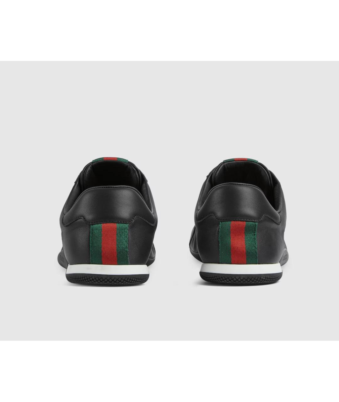 GUCCI Черные кожаные низкие кроссовки / кеды, фото 5