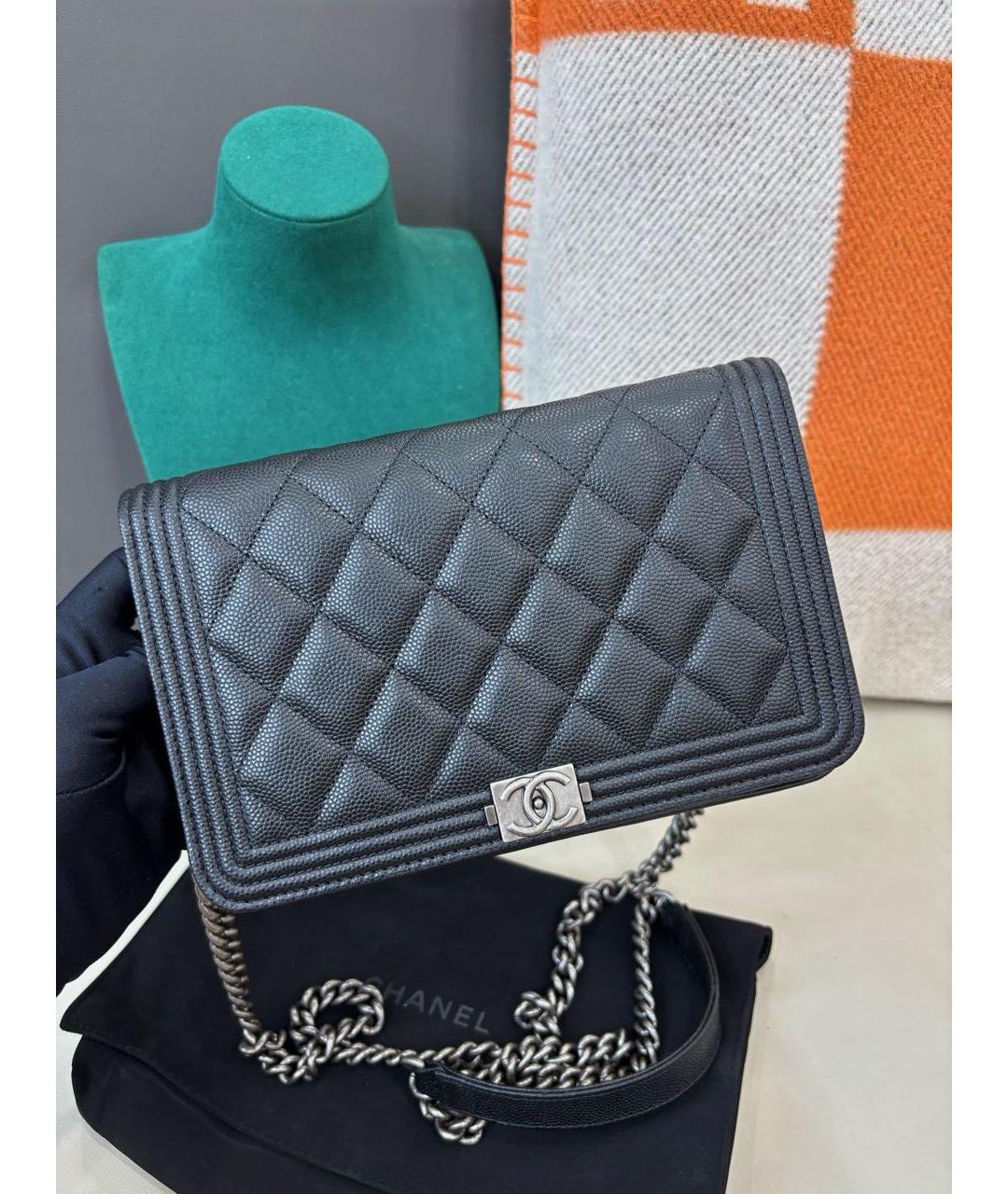 CHANEL Черная кожаная сумка через плечо, фото 2