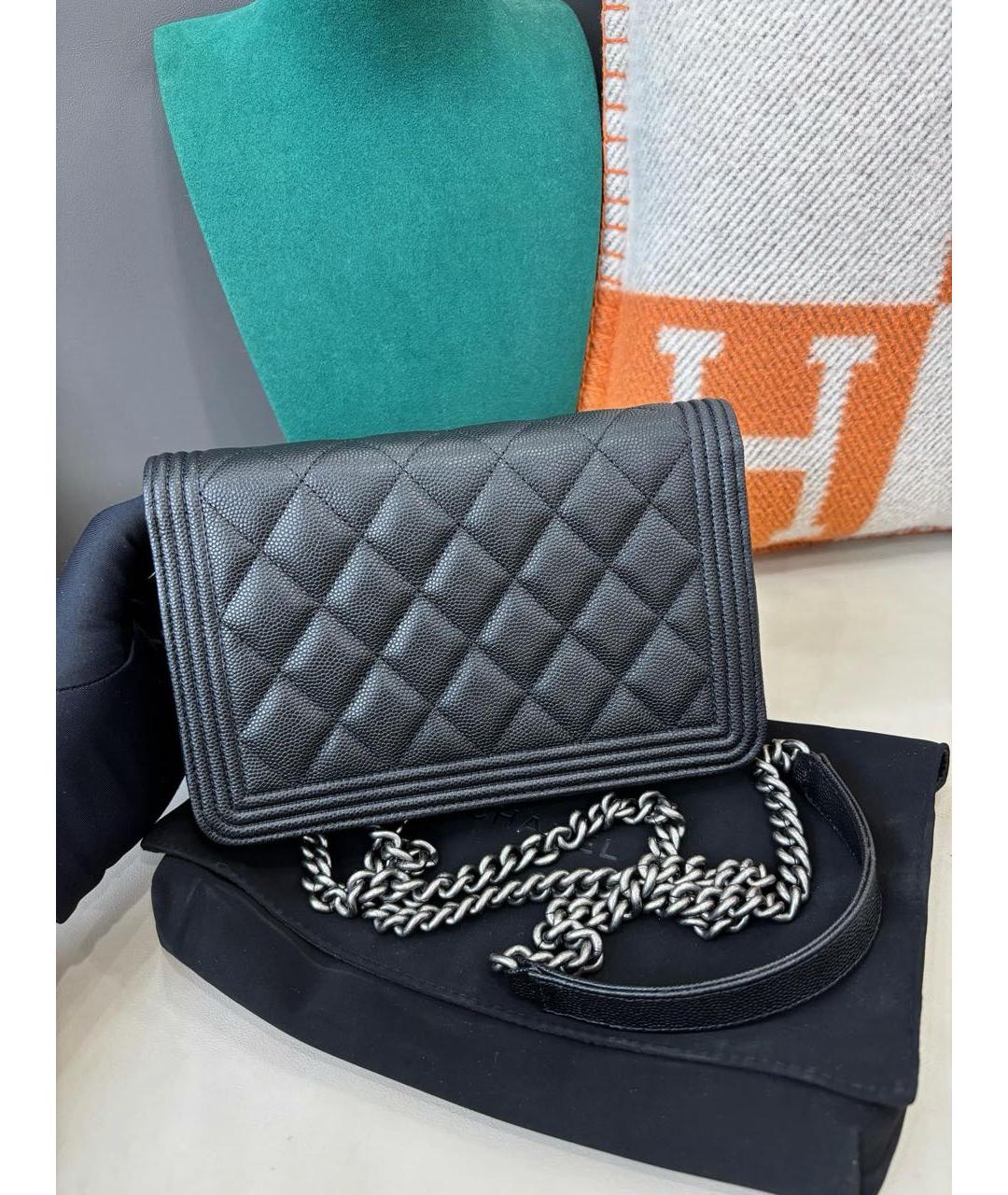 CHANEL Черная кожаная сумка через плечо, фото 4