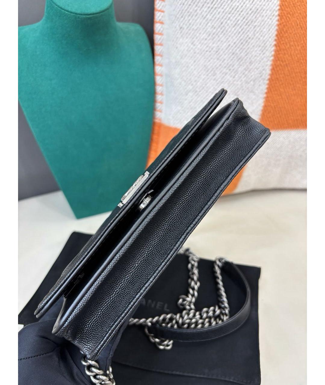 CHANEL Черная кожаная сумка через плечо, фото 5