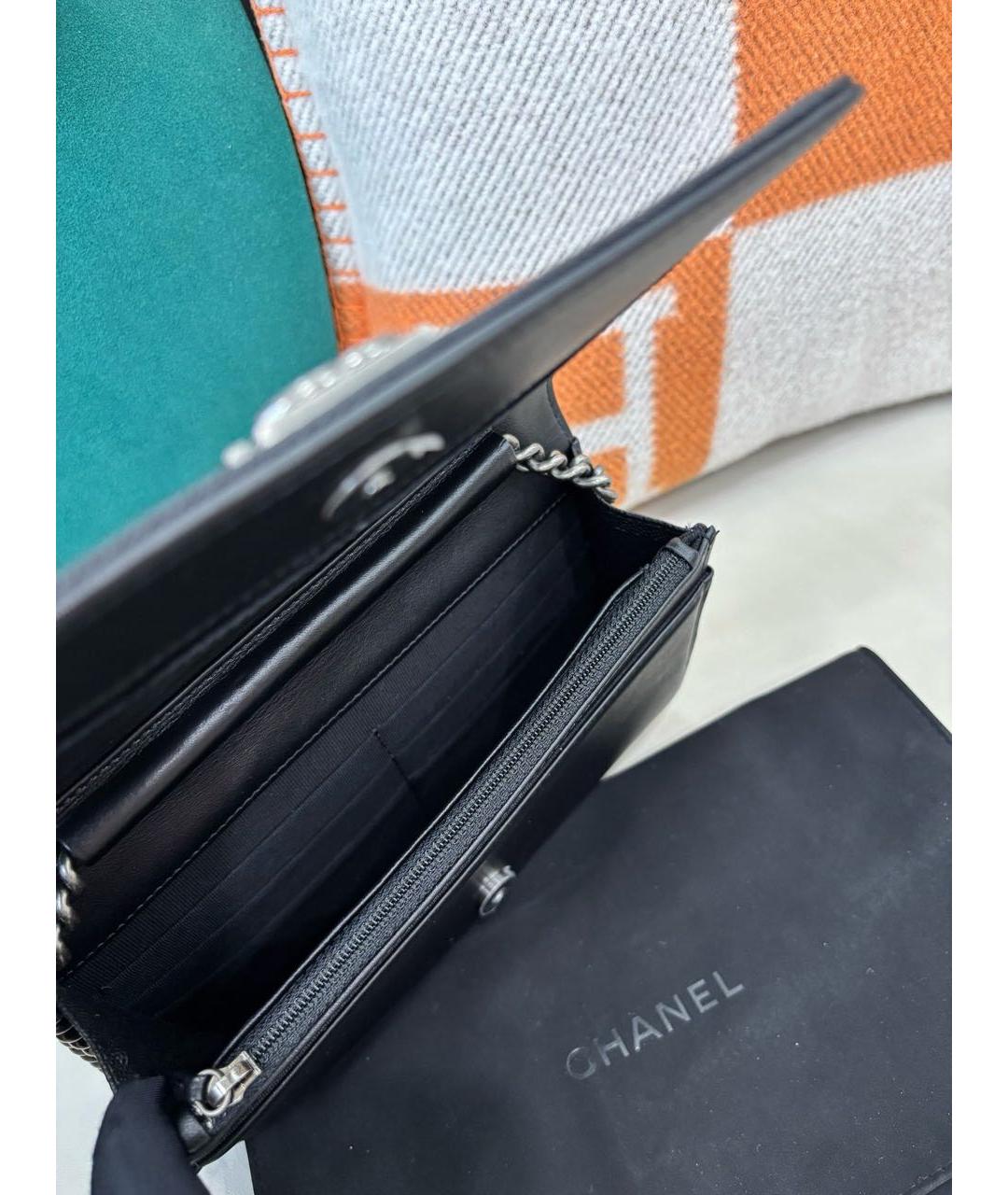 CHANEL Черная кожаная сумка через плечо, фото 7