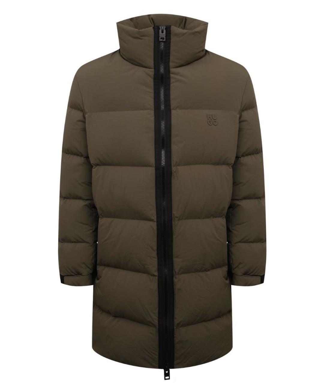 HUGO Хаки полиамидовый пуховик, фото 1