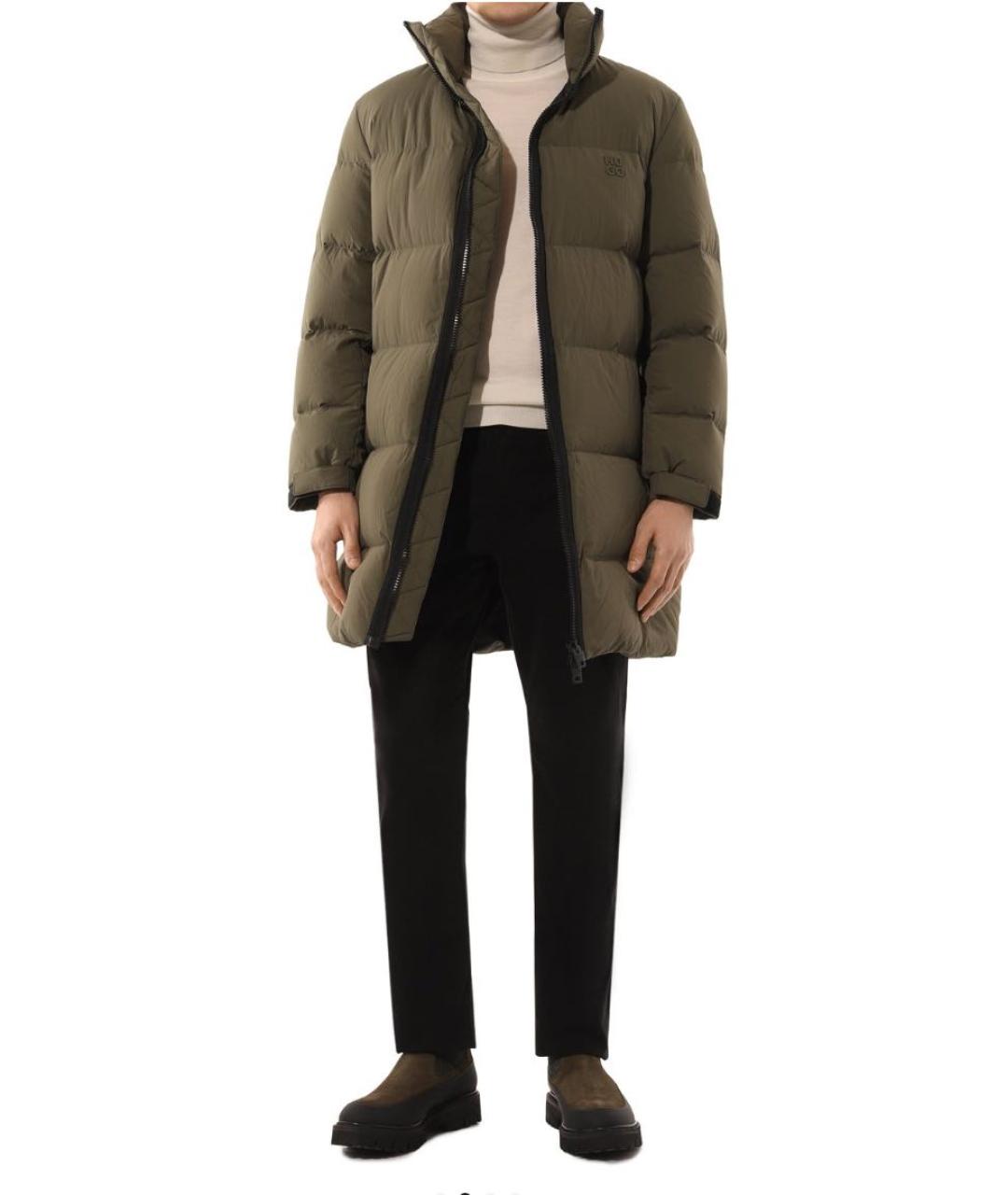 HUGO Хаки полиамидовый пуховик, фото 2