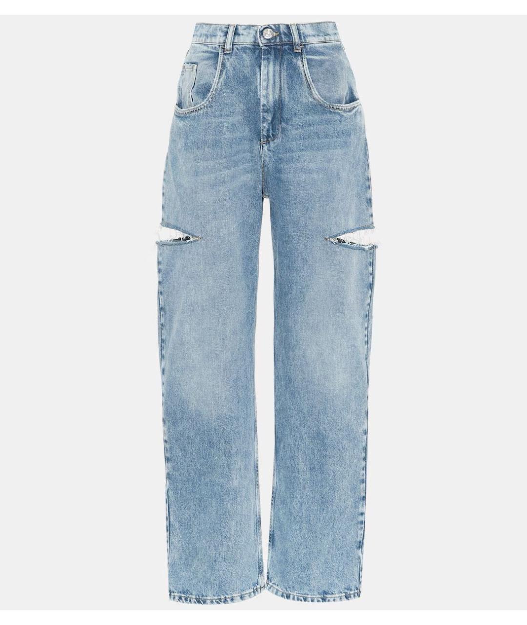 MAISON MARGIELA Голубые хлопковые прямые джинсы, фото 5
