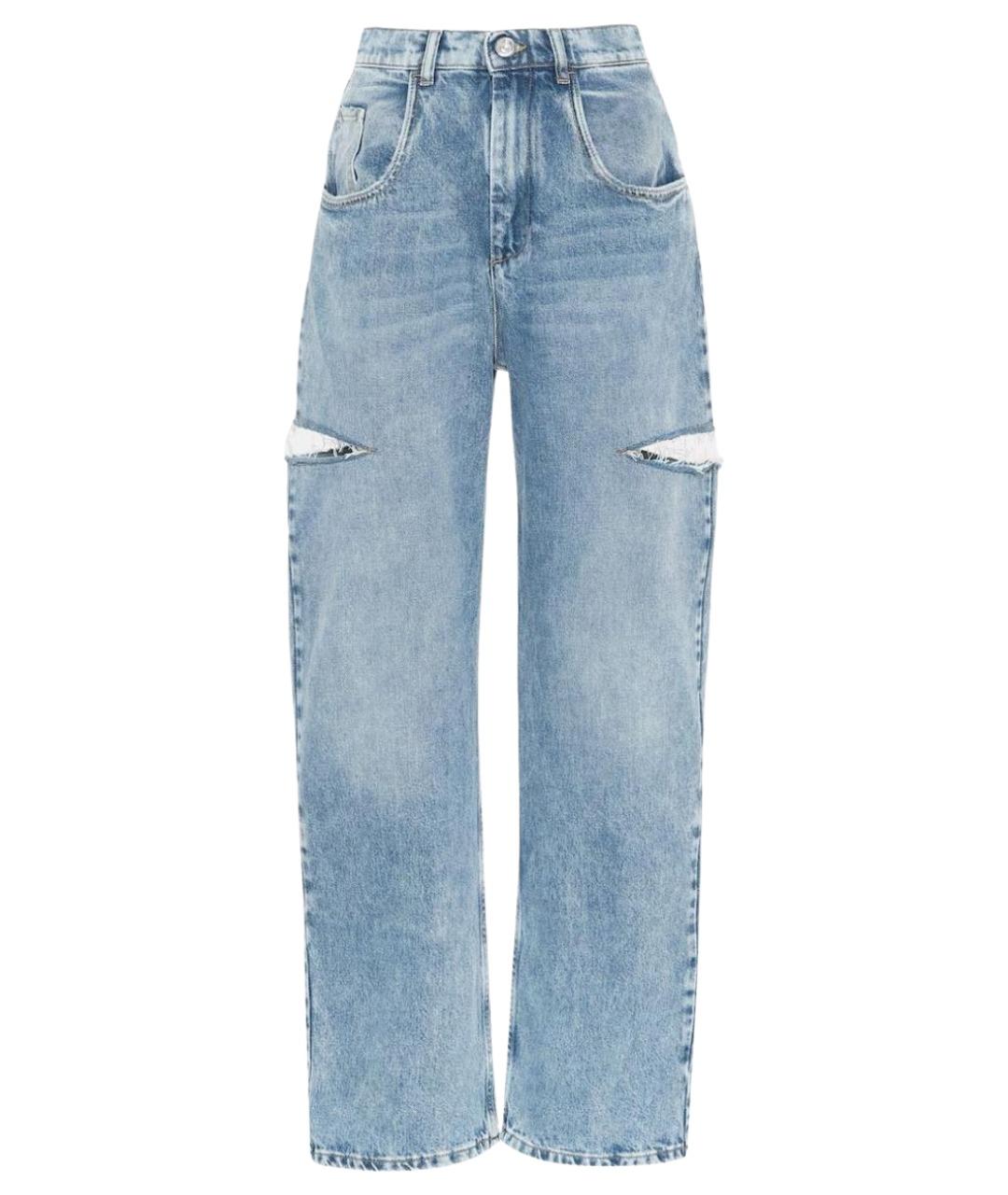 MAISON MARGIELA Голубые хлопковые прямые джинсы, фото 1