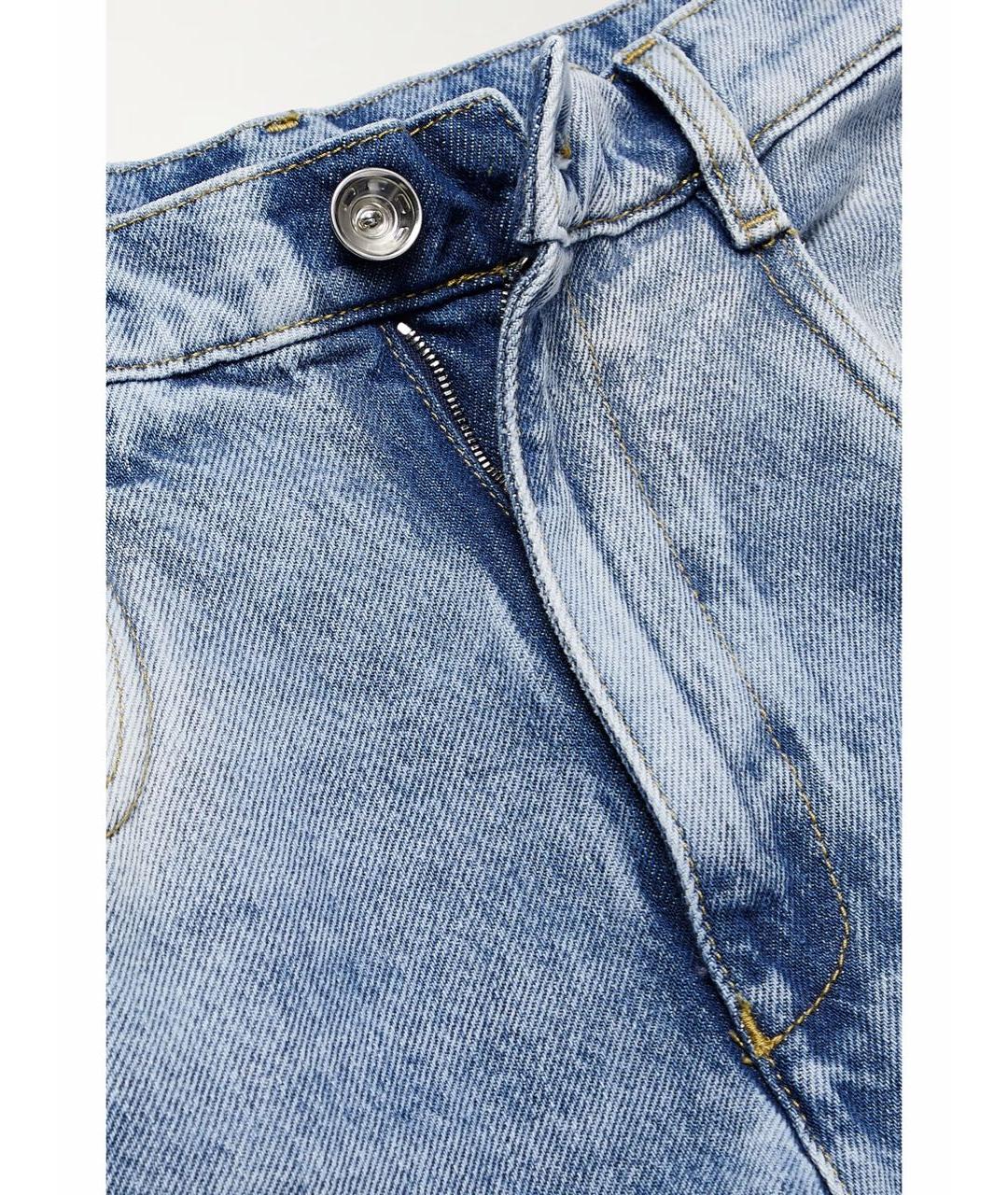 MAISON MARGIELA Голубые хлопковые прямые джинсы, фото 3