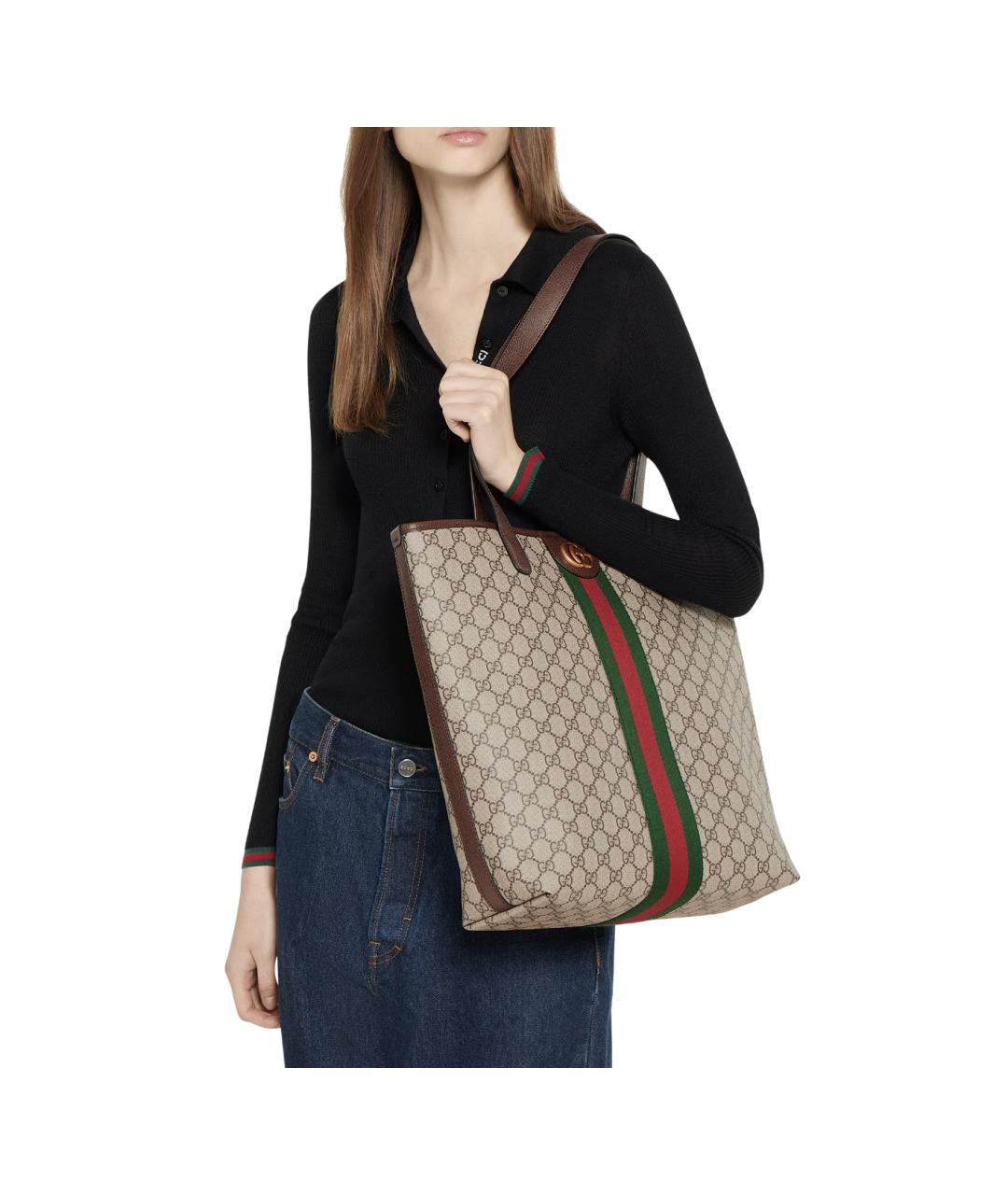 GUCCI Бежевая сумка тоут, фото 4