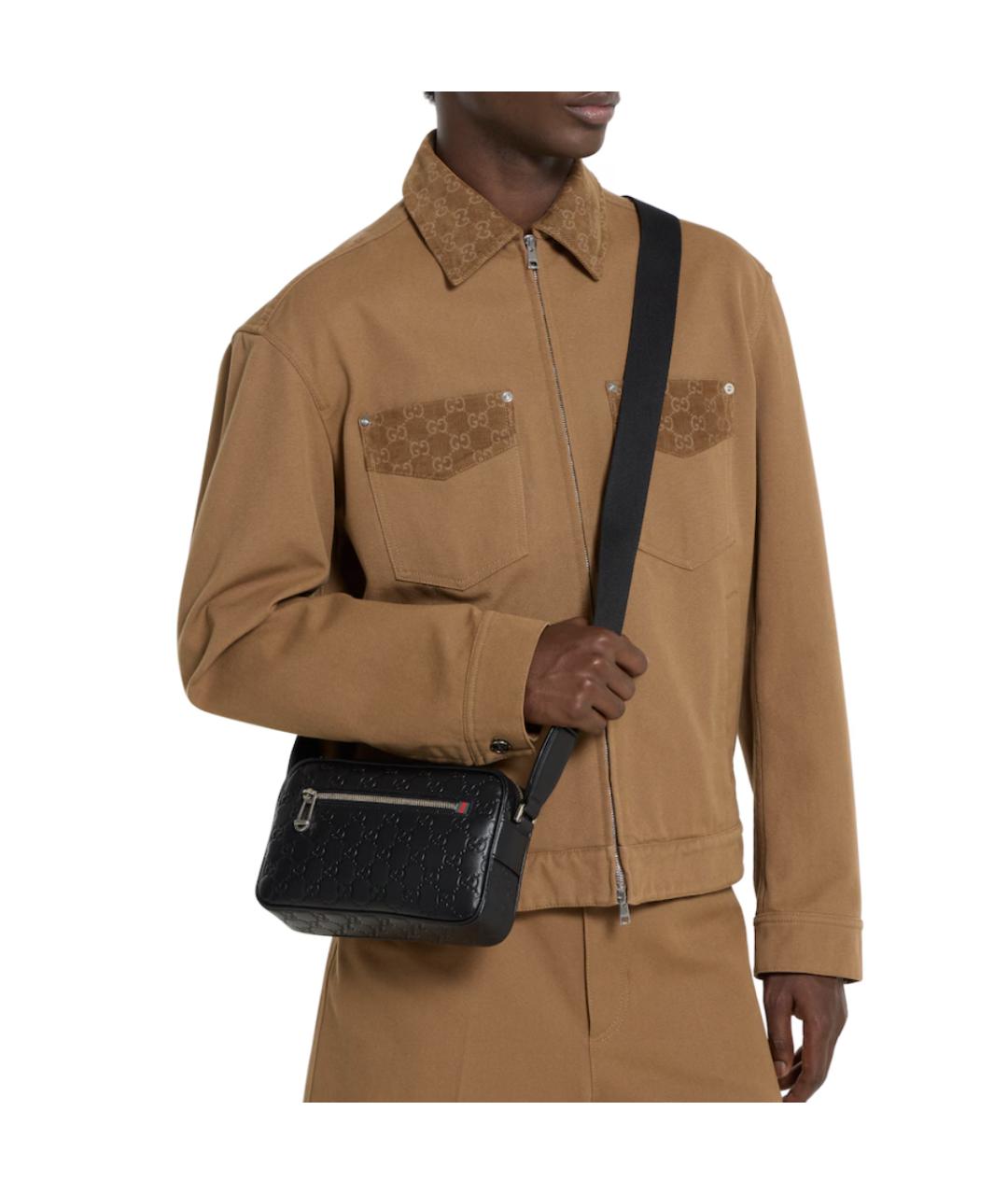 GUCCI Черная кожаная сумка на плечо, фото 3