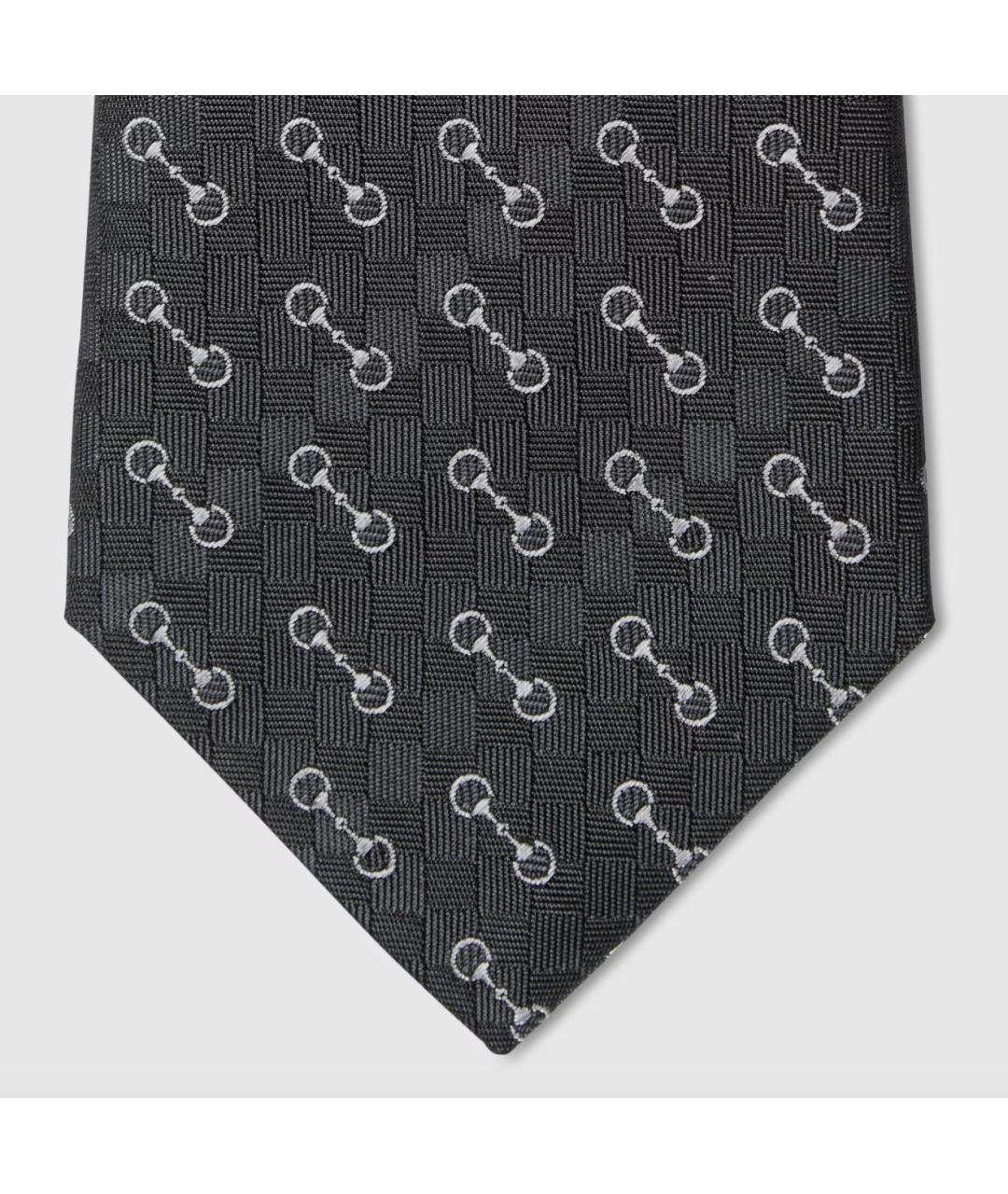 GUCCI Антрацитовый шелковый галстук, фото 3