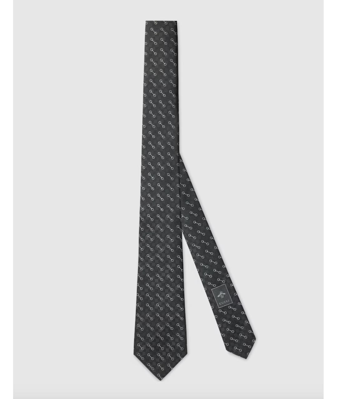 GUCCI Антрацитовый шелковый галстук, фото 4