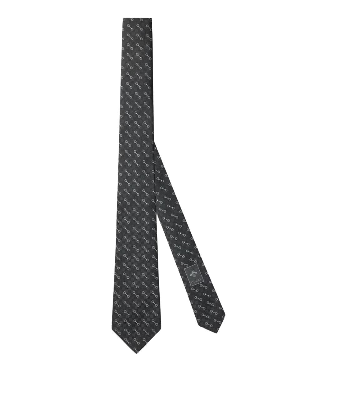 GUCCI Антрацитовый шелковый галстук, фото 1