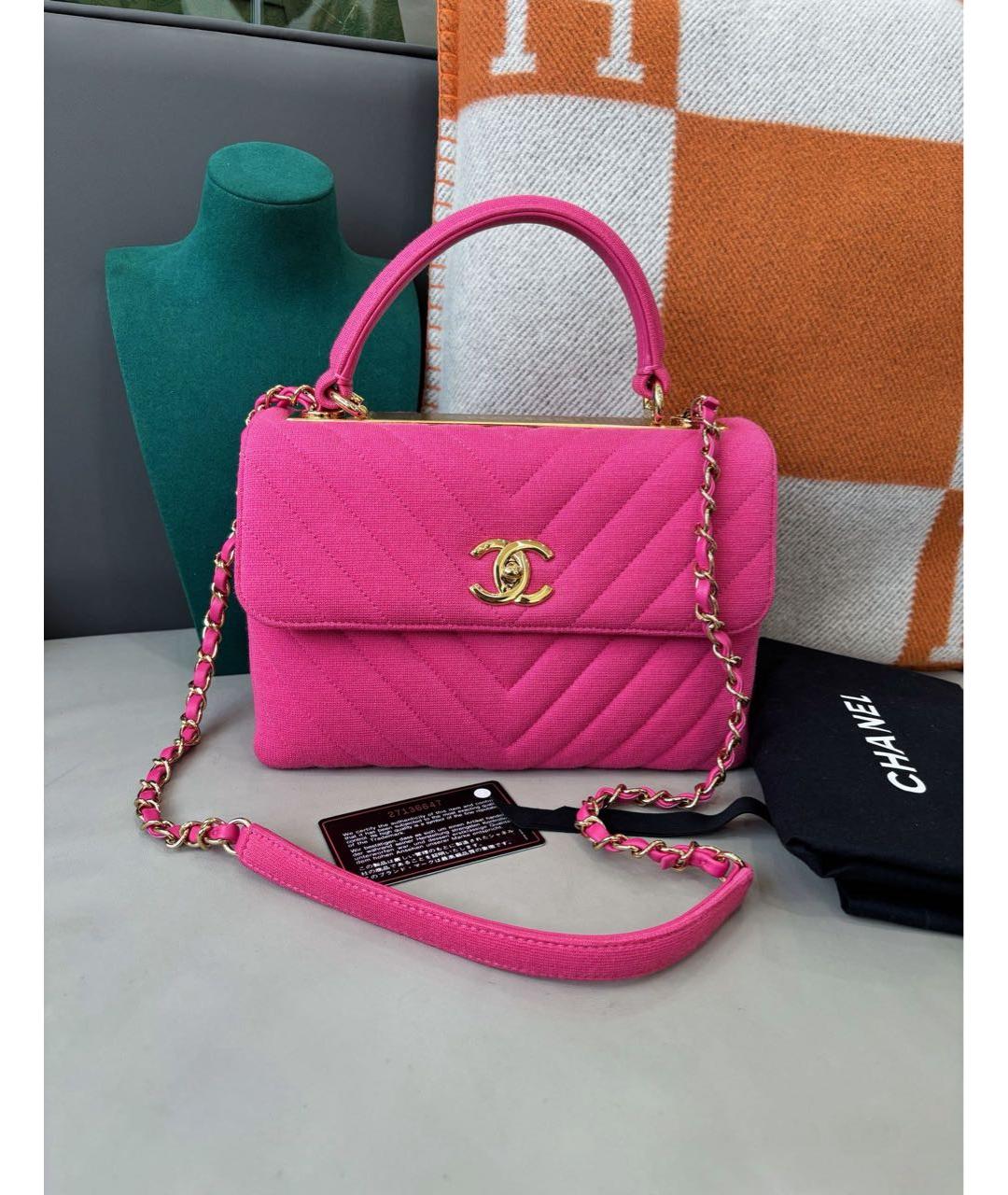 CHANEL Розовая сумка с короткими ручками, фото 9
