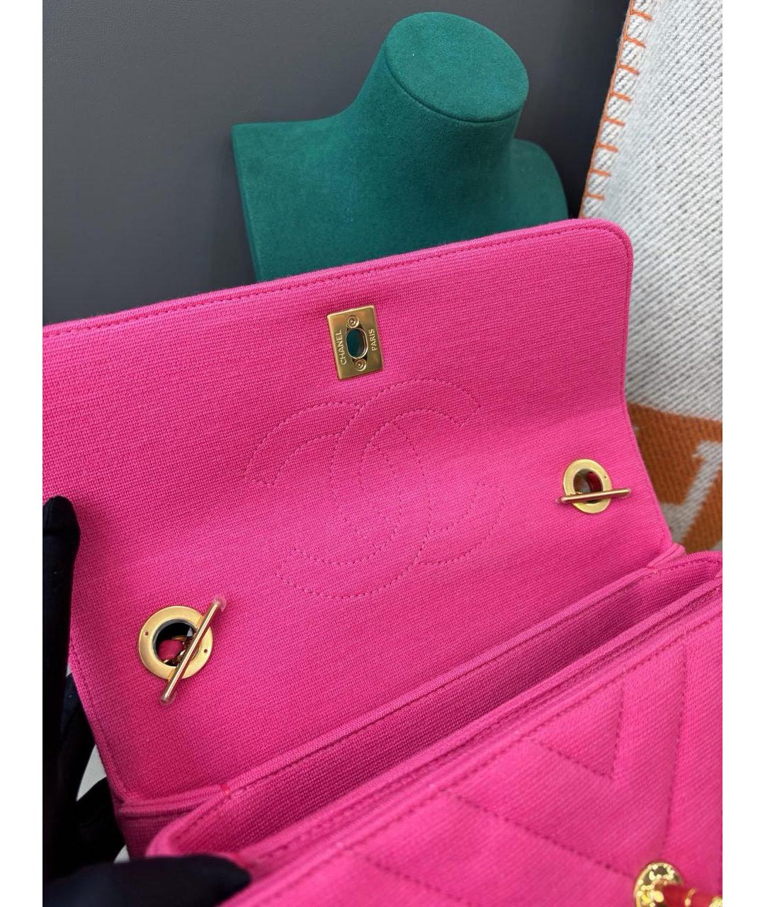 CHANEL Розовая сумка с короткими ручками, фото 7