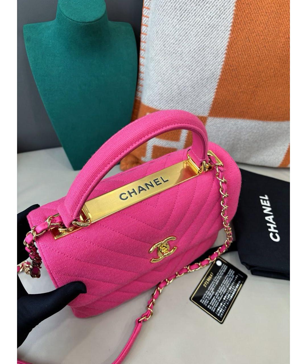 CHANEL Розовая сумка с короткими ручками, фото 4